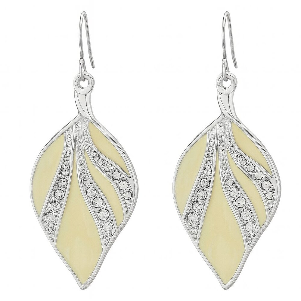 G By Gennaro Silver Tone Enamel And Rhinestone Dangle Earrings